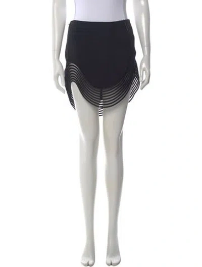 Pre-owned Stella Mccartney Mesh Accents Mini Skirt W/ Tags In Black