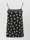 Stella Mccartney Swiss Dot-paneled Polka-dot Satin Camisole