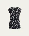 Stella Mccartney Ruched Mesh Jersey Top In Black