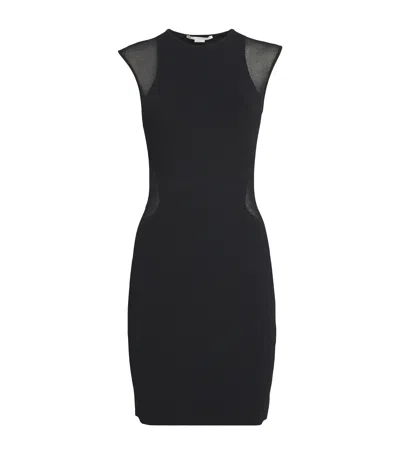 Stella Mccartney Miracle Sleeveless Compact Knit Mini Dress In Black