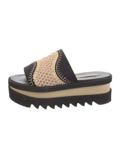 Pre-owned Stella Mccartney Mesh Mesh Accents Slides In Black/neutrals