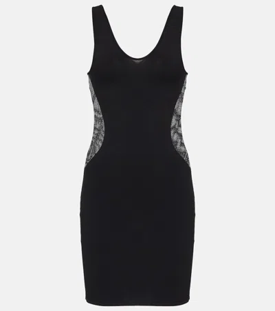 Stella Mccartney Mesh Panel Minidress In Black
