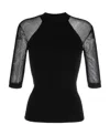 Stella Mccartney Mesh Panelled Knitted Top In Black