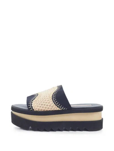 Pre-owned Stella Mccartney Mesh-panel Platform Sandals In Neutral
