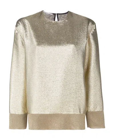 Stella Mccartney Metallic Blouse In Nude