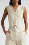 STELLA MCCARTNEY METALLIC BROCADE CROP VEST