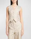 STELLA MCCARTNEY METALLIC BROCADE CROP VEST