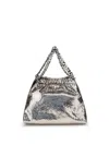 Stella Mccartney Metallic Crackle-effect Falabella Shoulder Bag In Silver