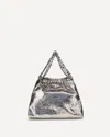 Stella Mccartney Metallic Crackle-effect Falabella Shoulder Bag In Silver