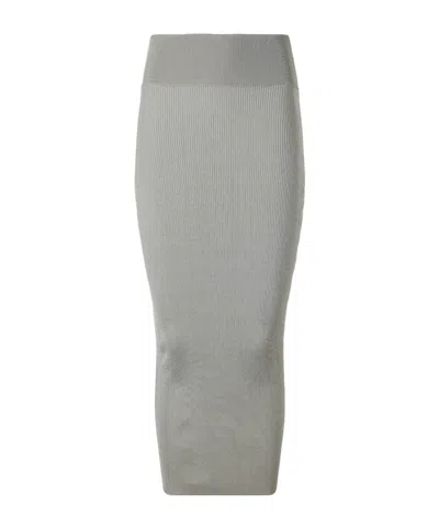 Stella Mccartney Metallic Crepe Maxi Skirt In Gray
