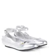 Stella Mccartney Metallic Faux Leather Ballet Flats In Silver