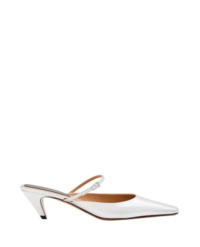 Stella Mccartney 90mm Square-toe Mules In Silver