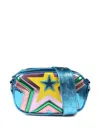 Stella Mccartney Metallic-finish Shoulder Bag In Blue
