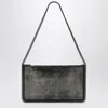 Stella Mccartney Metallic Ruthenium-coloured Wallet Bag With Chain In Black