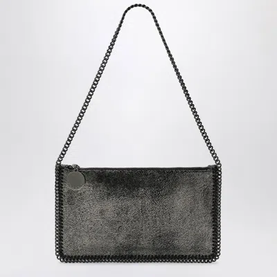 STELLA MCCARTNEY STELLA MCCARTNEY FALABELLA RUTHENIUM METALLIC CLUTCH SHOULDER BAG