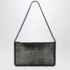 Stella Mccartney Metallic Ruthenium-coloured Wallet Bag With Chain Women In Black