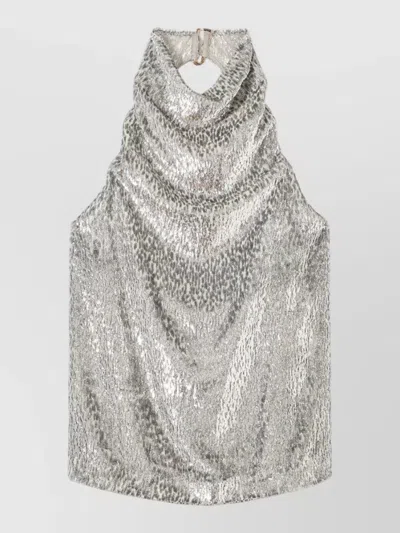 STELLA MCCARTNEY METALLIC VELVET HALTERNECK TOP AND HOOD
