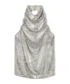 Stella Mccartney Metallic Velvet Halterneck Top And Hood In Brown