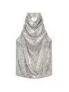 Stella Mccartney Metallic Velvet Halterneck Top And Hood In Gray