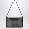 Stella Mccartney Metallic Ruthenium-coloured Wallet Bag With Chain In Black