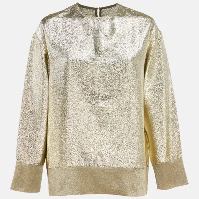 Pre-owned Stella Mccartney Metallized Lurex Knit Loose Fit Pullover S In Metallic