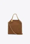 Stella Mccartney Micro Falabella Faux Suede Tote Bag In Brown