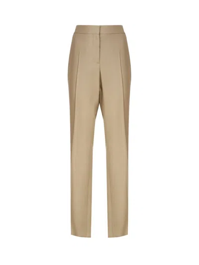 Stella Mccartney Straight Leg Trousers And Medium Wais In Beige
