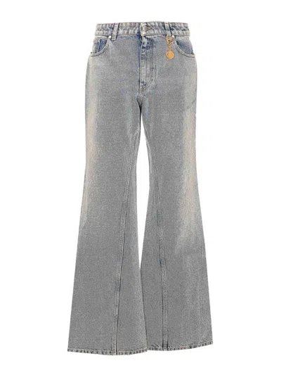 Stella Mccartney Mid Blue Bootcut Jeans In Gray