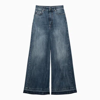 Stella Mccartney Mid-blue Wide-leg Denim Jeans With Washed-out Effect