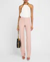 Stella Mccartney Pink Fluid Linen Pants In 5762 Dusty Pink