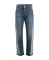 Stella Mccartney Blue Distressed Straight-leg Jeans For Women In Blue