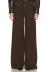 Stella Mccartney Mid Rise Wide Leg In Brown