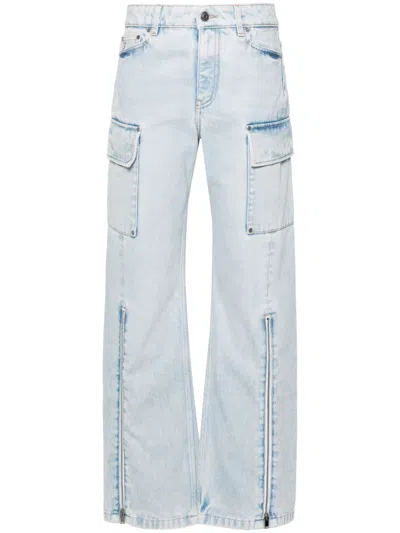 Stella Mccartney Denim Cargo With Front Zipper In Blue