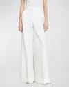 Stella Mccartney Iconic Stretch Wool Flare Leg Pants In Cream