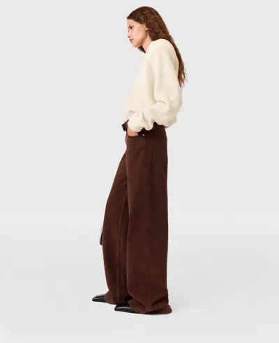 Stella Mccartney Mid-rise Wide-leg Denim Jeans In Brown