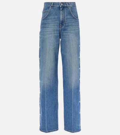 Stella Mccartney Five-pocket Jeans With Blue Laces On The Side