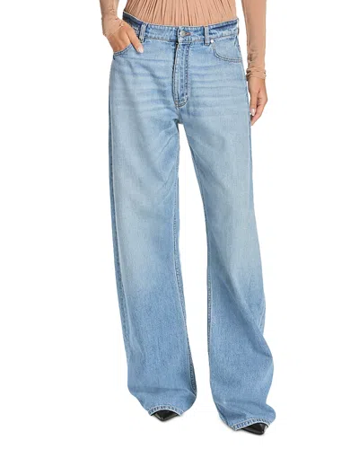Stella Mccartney Mid Waist Relaxed Curve Jeans In Light Blue