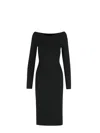 Stella Mccartney Fitted Off-the-shoulder Midi Dress In Black
