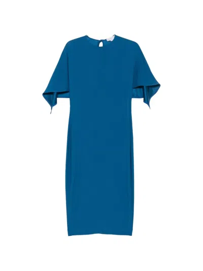 Stella Mccartney Dolman Sleeve Crepe Midi Dress In Blue
