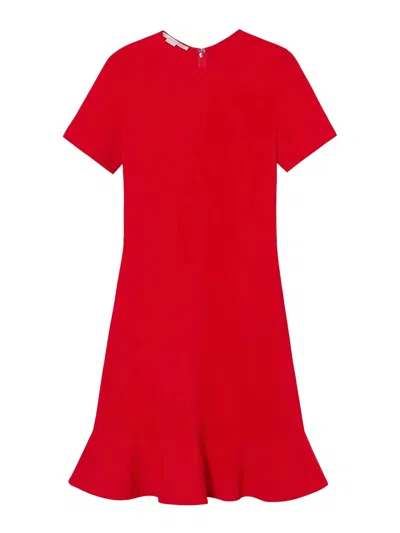 Stella Mccartney Iconic Midi Dress With Flounce Hem In Red