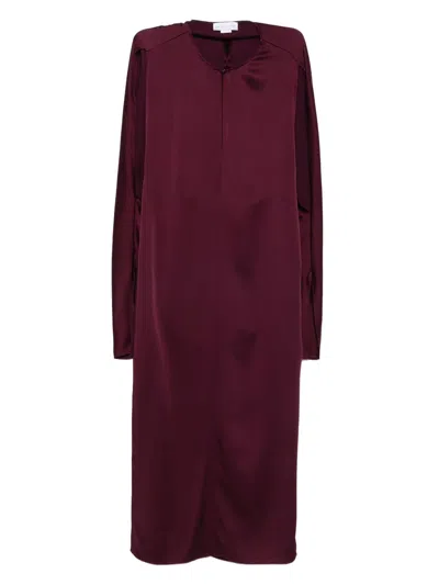 Stella Mccartney Stella Mc Cartney Midi Dress With Cut Out Detail In Burgundy