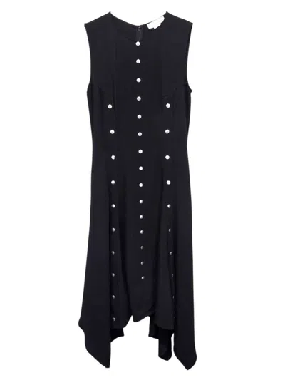 Stella Mccartney Midi Dress With Snap Buttons In Black