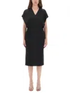 Stella Mccartney Midi Dress With Wing Sleeves In Black