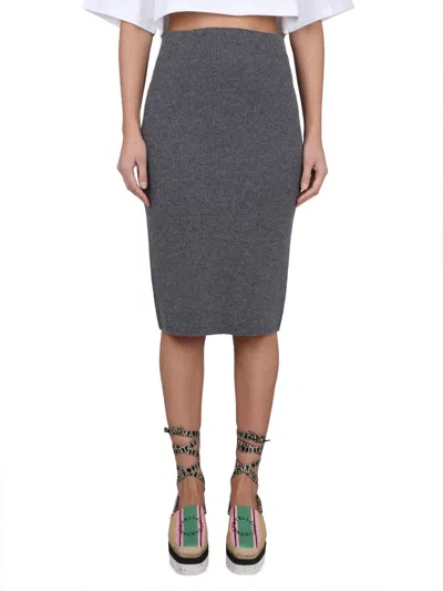 Stella Mccartney Midi Skirt In Grey