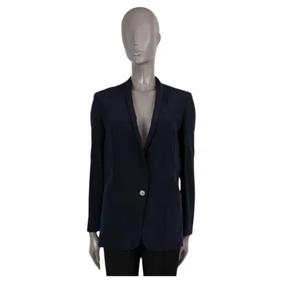 Pre-owned Stella Mccartney Midnight Blue Silk Shawl Collar Blazer Jacket 38 Xs