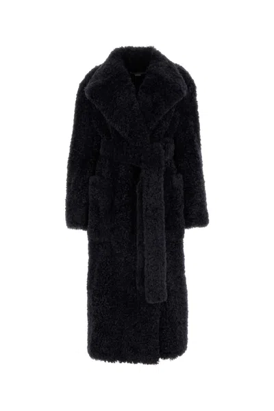 Stella Mccartney Midnight Blue Teddy Fabric Coat