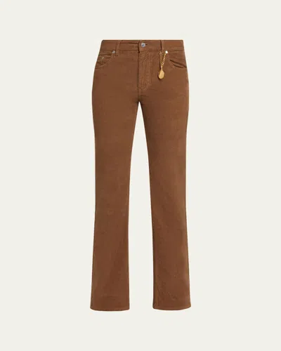 Stella Mccartney Mid-rise Cotton Corduroy Kickflare-leg Pants In Brown