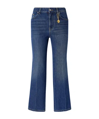 Stella Mccartney Mid-rise Cropped Flared Jeans In Blue