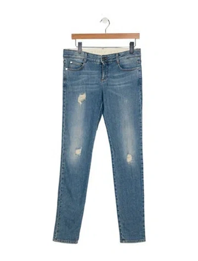 Pre-owned Stella Mccartney Mid-rise Skinny Leg Jeans In Blue