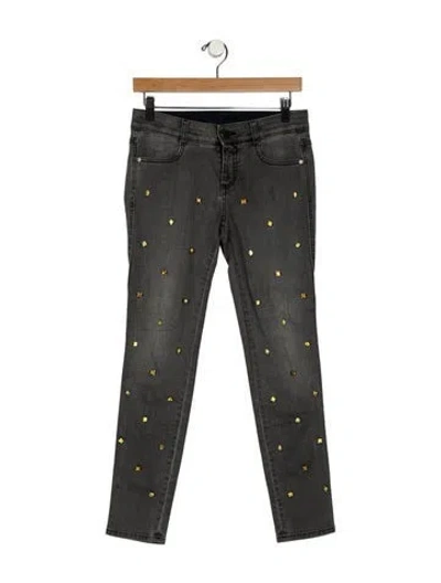 Pre-owned Stella Mccartney Mid-rise Skinny Leg Jeans In Gray